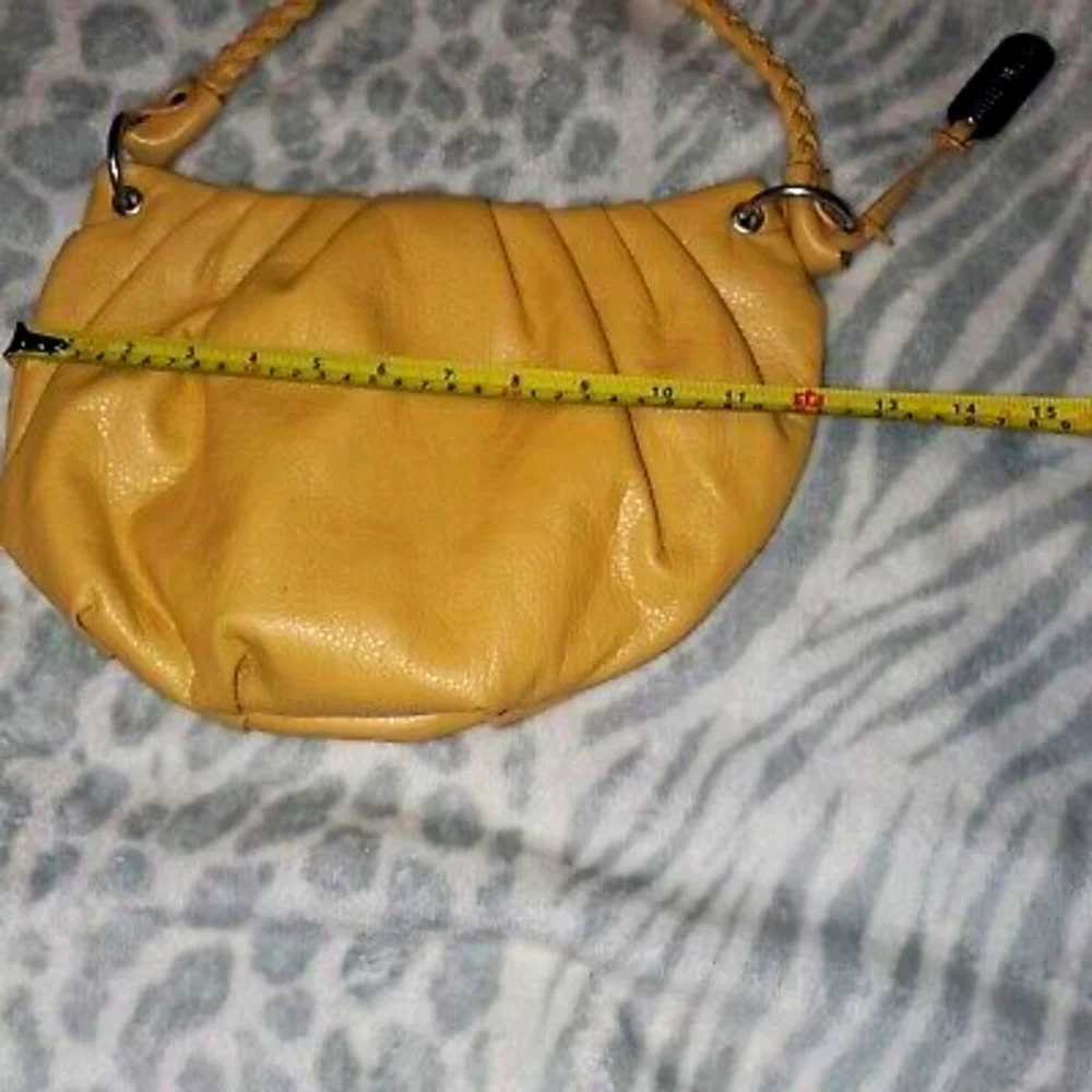 Nine West Yellow Hobo Handbag With Braided Strap